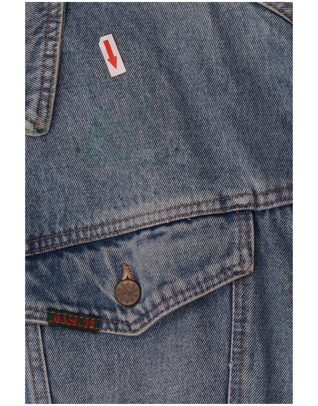 Base 92 Mens Denim Jacket UK 42 XL Blue Cotton