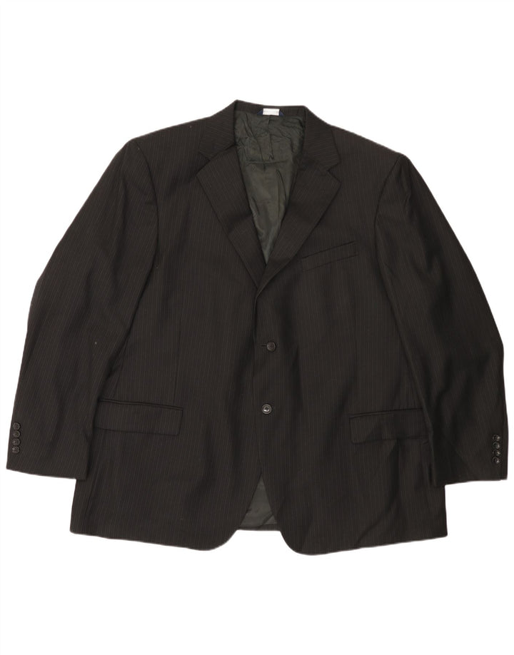 Dockers Mens 2 Button Blazer Jacket IT 50 Large Black Pinstripe Wool