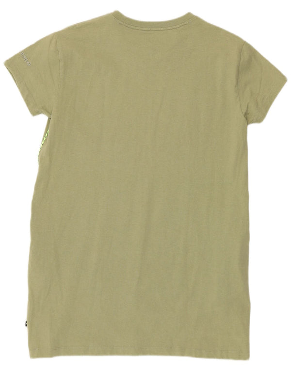 Converse Womens T-Shirt Dress UK 14 Medium Khaki Cotton