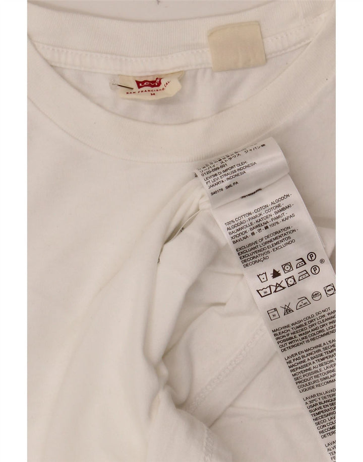 LEVI'S Womens T-Shirt Top UK 12 Medium White Cotton