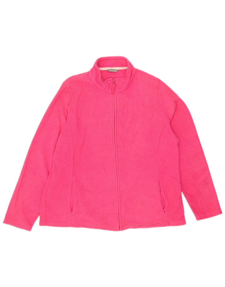 Marks & Spencer Womens Fleece Jacket UK 20 2XL  Pink Polyester