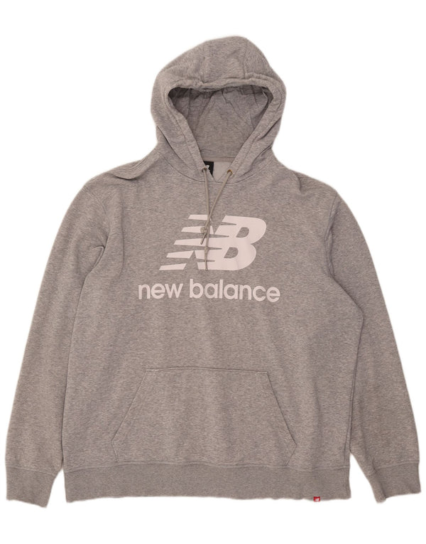 New Balance Pull à capuche graphique pour homme 2XL Gris Coton