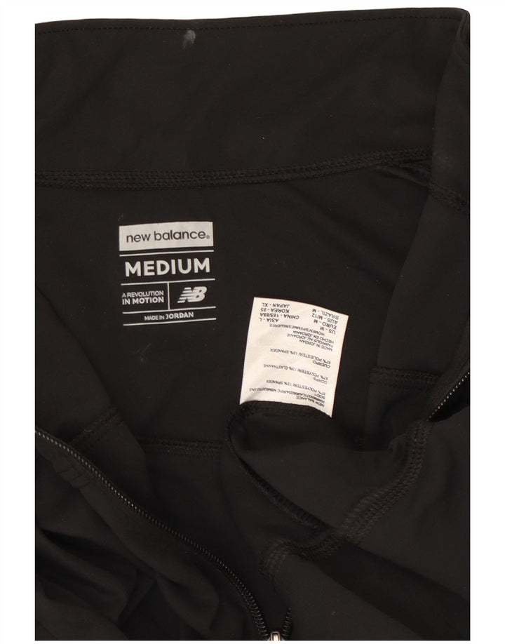 New Balance Womens Tracksuit Top Jacket UK 12 Medium Black Polyester