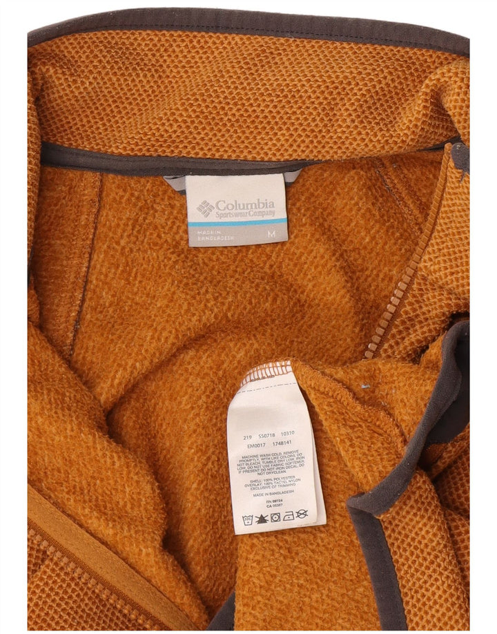Columbia Mens Fleece Jacket Medium Orange Colourblock Polyester