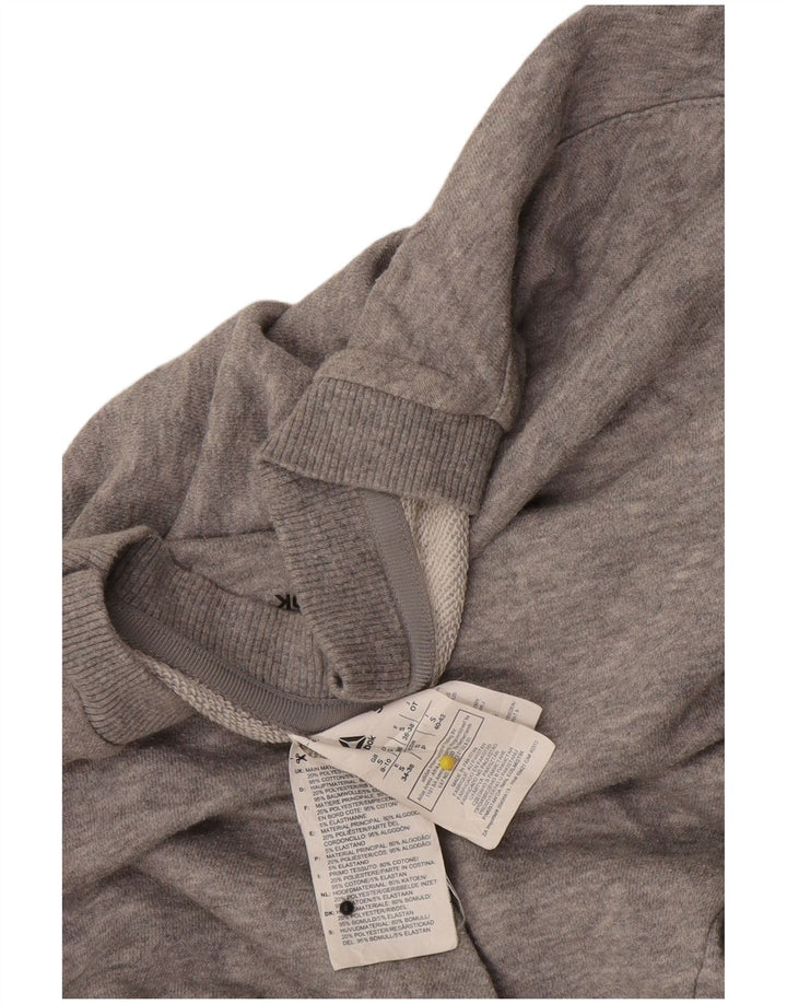 Reebok Womens Oversized Sweatshirt Jumper UK 8/10 Small Grey Cotton