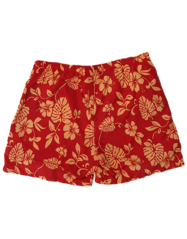 Pantaloncini da bagno da uomo Gant in nylon floreale rosso medio