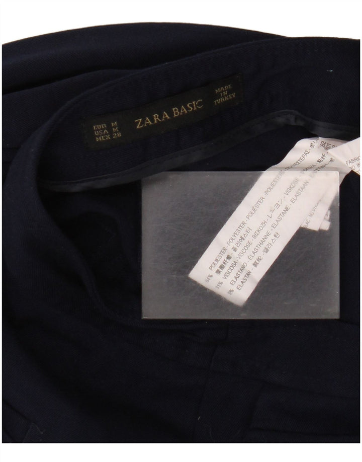 Zara Mujer Pantalón Casual Bootcut Mediano W28 L30 Poliéster Azul Marino