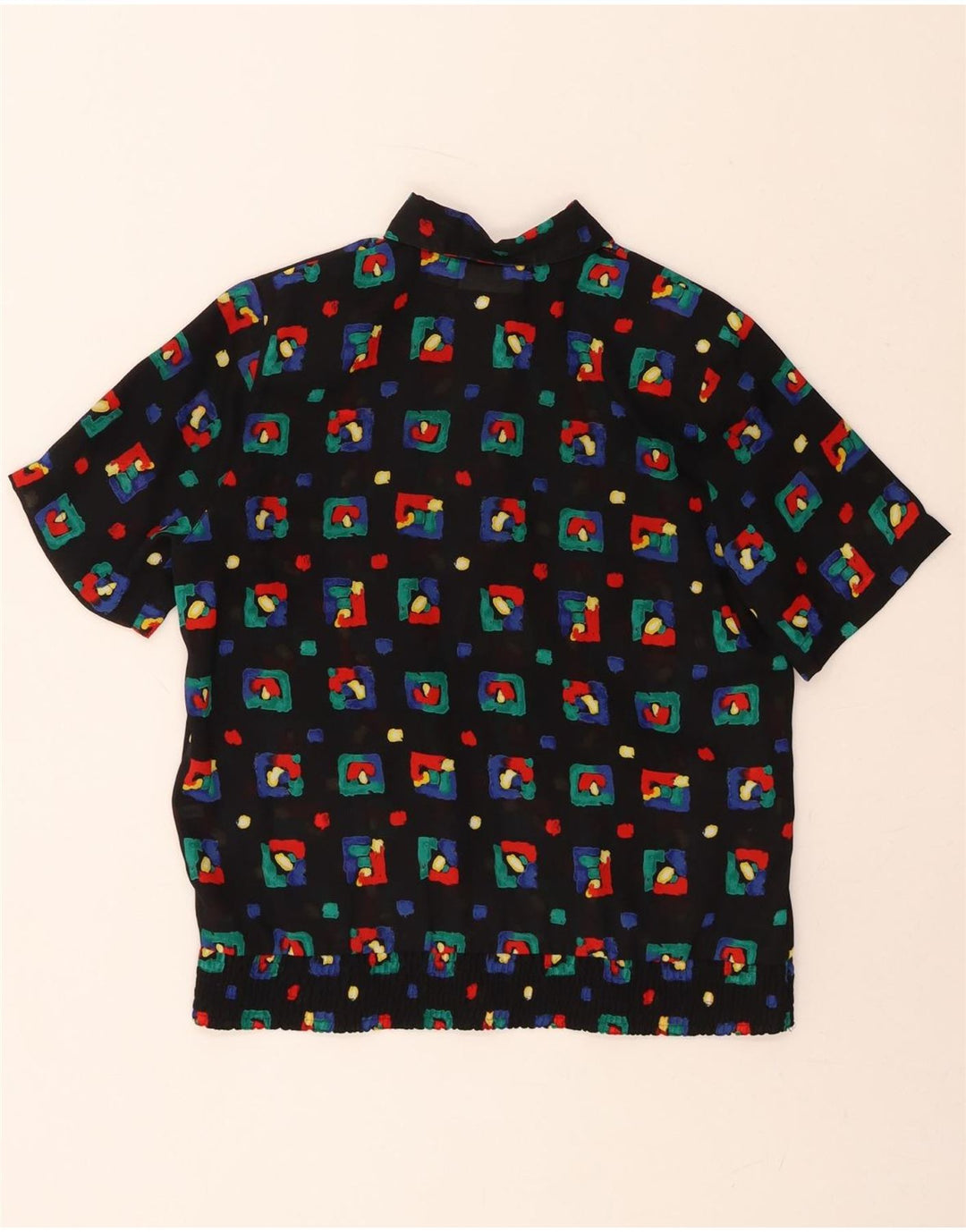 ALFRED DUNNER Womens Abstract Pattern Pullover Shirt US 8 Medium Black Vintage Alfred Dunner and Second-Hand Alfred Dunner from Messina Hembry 