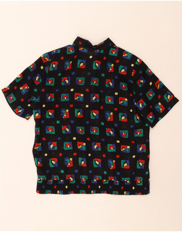 ALFRED DUNNER Womens Abstract Pattern Pullover Shirt US 8 Medium Black Vintage Alfred Dunner and Second-Hand Alfred Dunner from Messina Hembry 