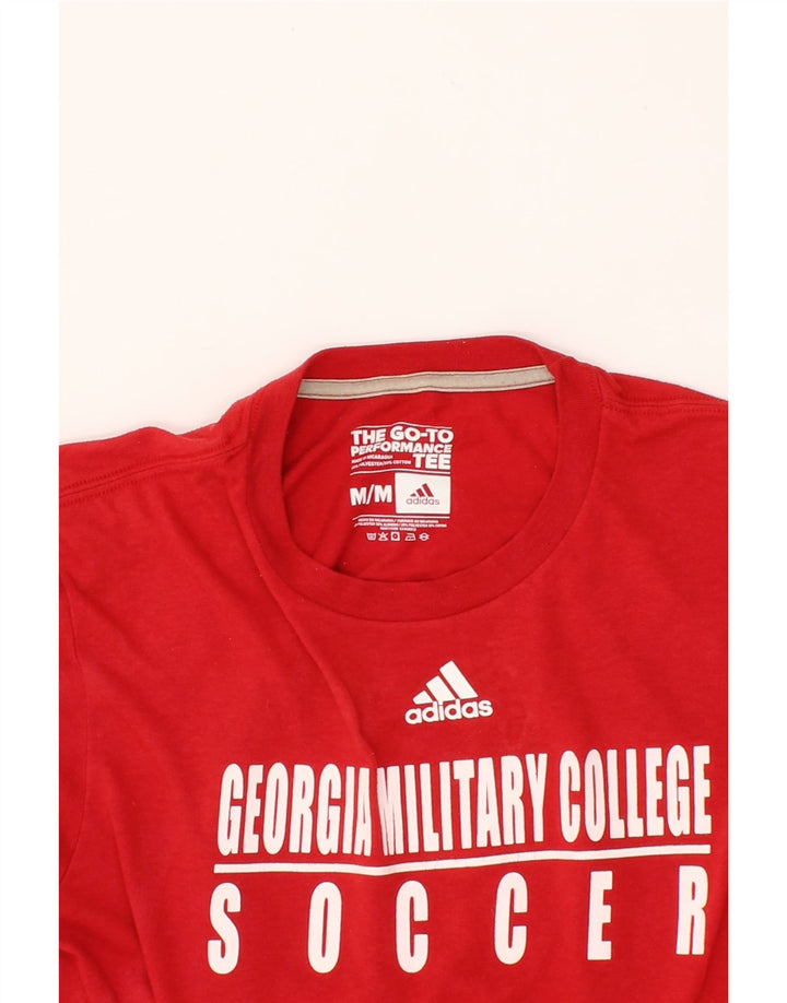 ADIDAS Mens Graphic T-Shirt Top Medium Red Cotton Vintage Adidas and Second-Hand Adidas from Messina Hembry 