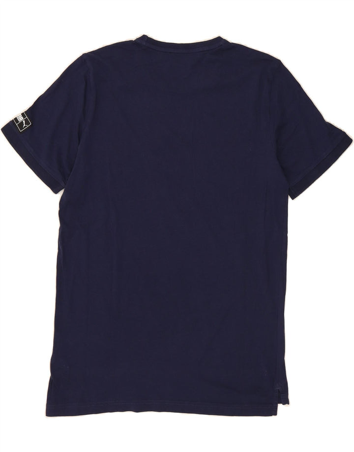 PUMA Mens Graphic T-Shirt Top Medium Navy Blue Cotton Vintage Puma and Second-Hand Puma from Messina Hembry 