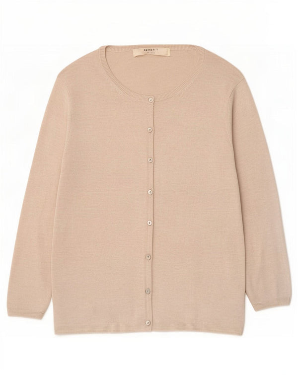 Maglione cardigan con maniche a 3/4 da donna Zara UK 12 Beige medio