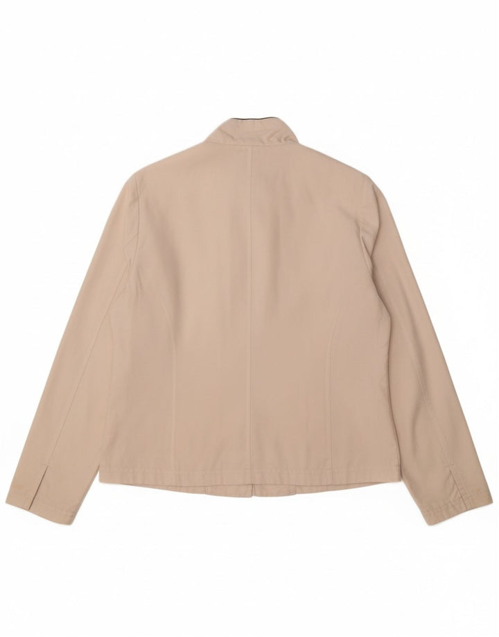 ADIDAS Womens Tracksuit Top Jacket UK 12 Medium  Beige Polyester