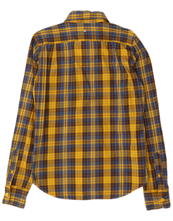Superdry Mens Flannel Shirt Medium Yellow Check Cotton