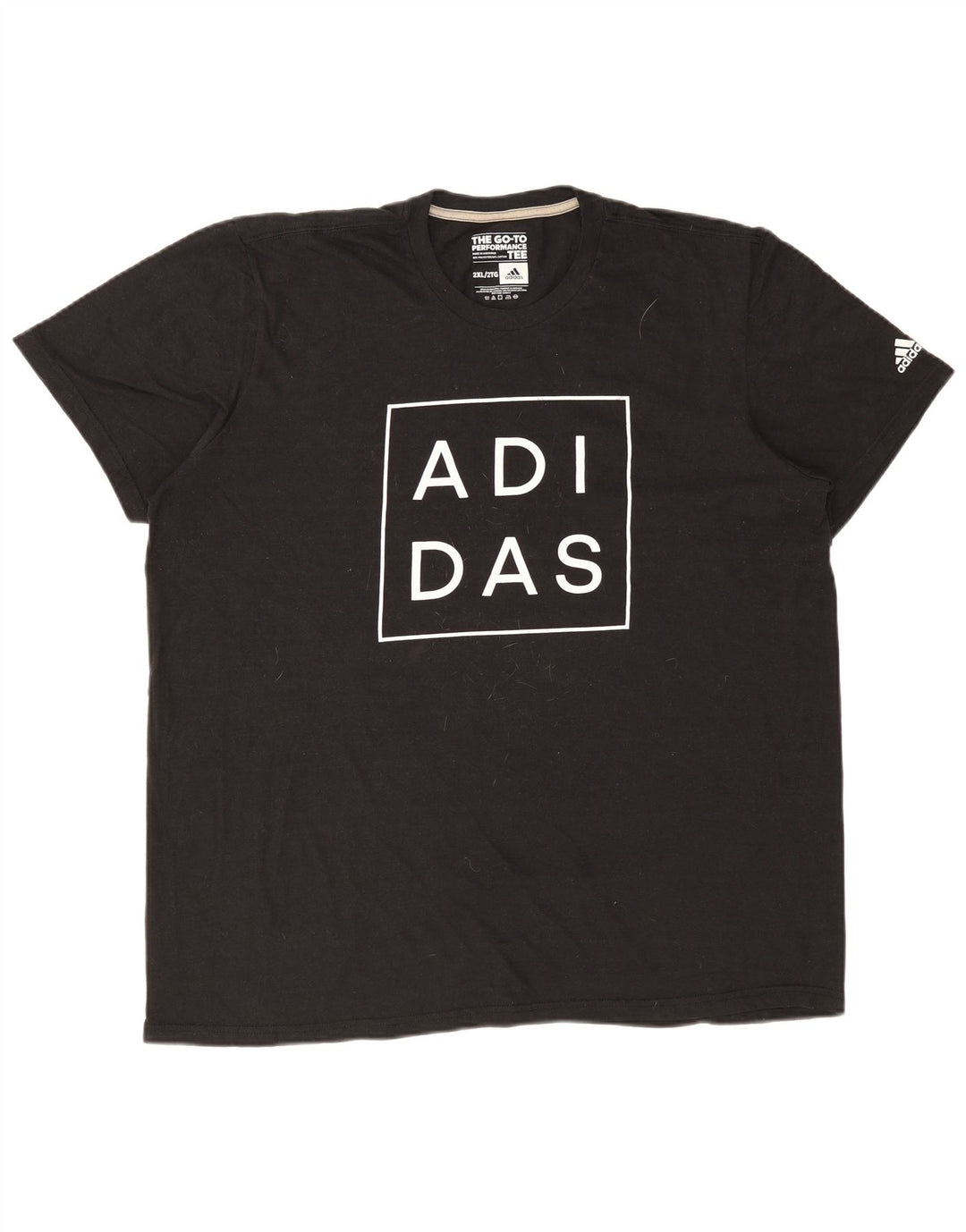 ADIDAS Mens Graphic T-Shirt Top 2XL Black Polyester