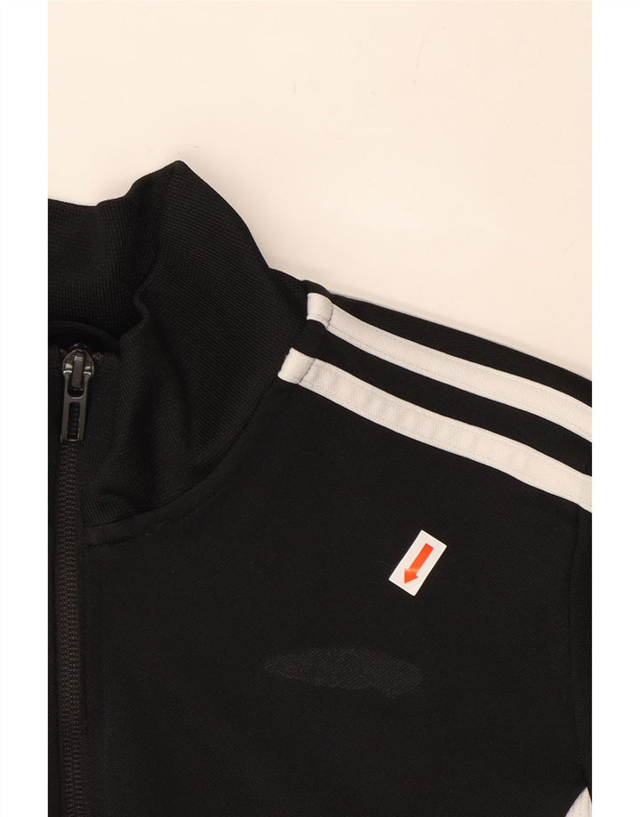 ADIDAS Boys Aeroready Tracksuit Top Jacket 13-14 Years Black Polyester