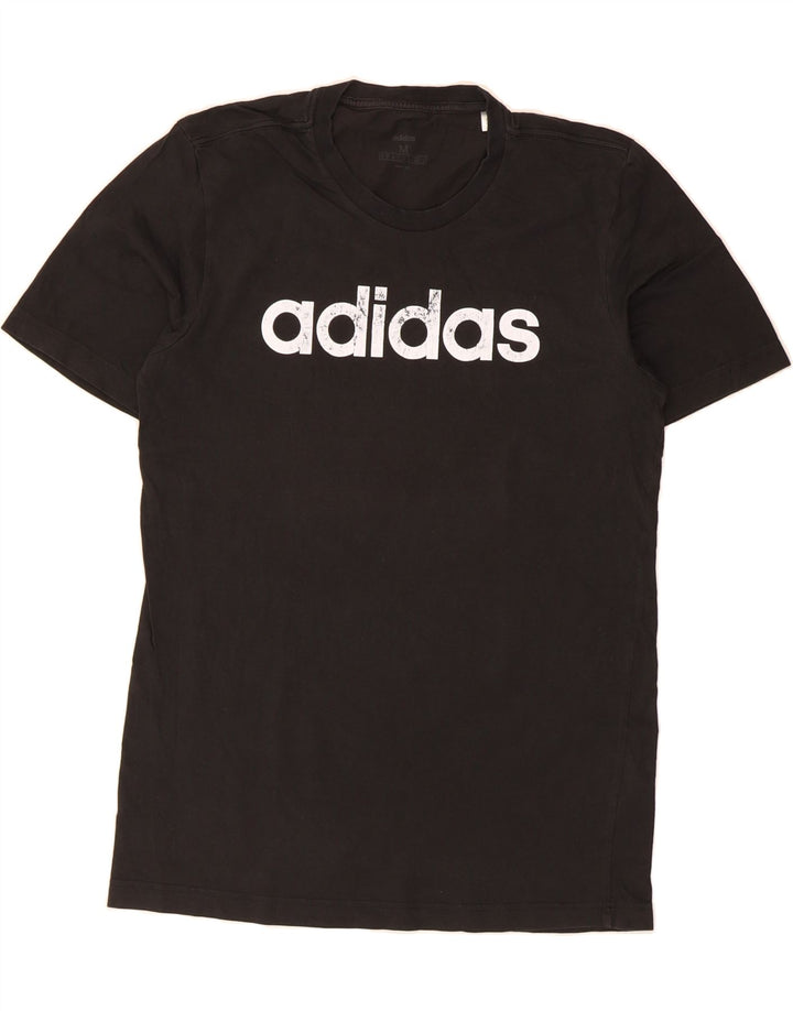 ADIDAS Mens Graphic T-Shirt Top Medium Black Cotton Vintage Adidas and Second-Hand Adidas from Messina Hembry 