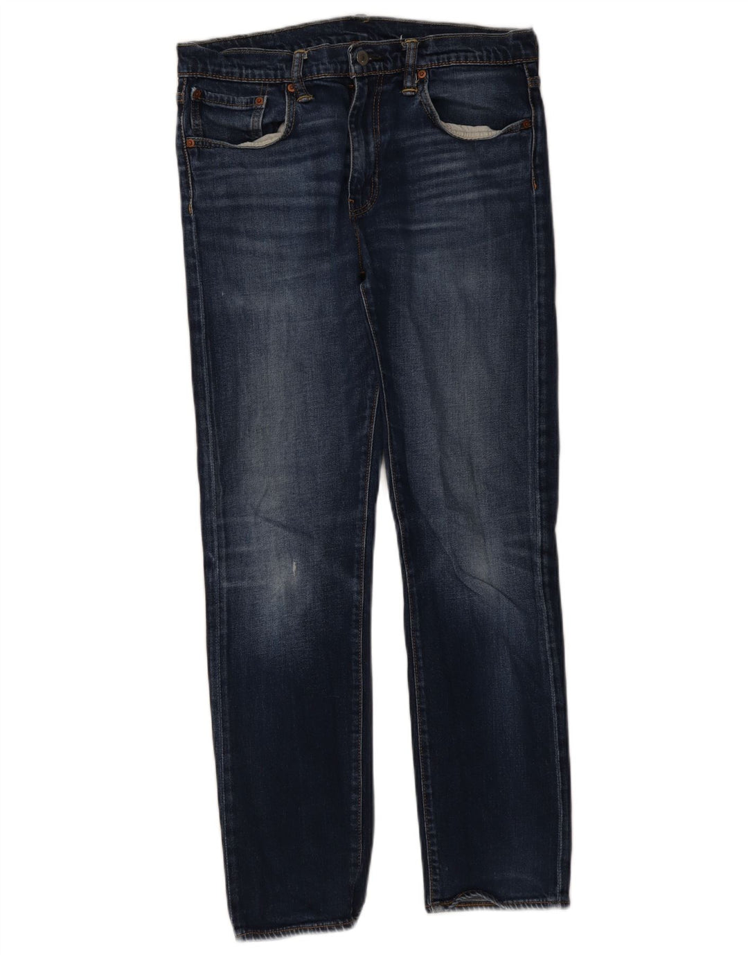 Женские потертые прямые джинсы Levi's W33 L32, синий хлопок