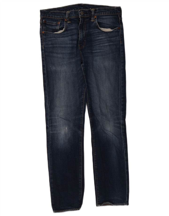 Женские потертые прямые джинсы Levi's W33 L32, синий хлопок