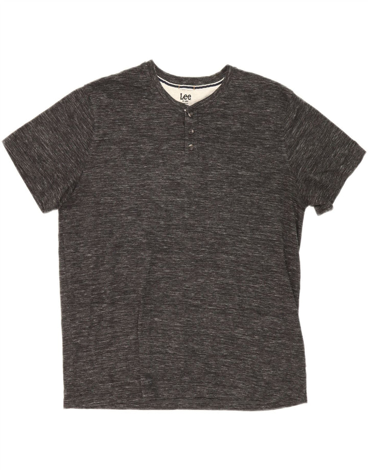 LEE Mens T-Shirt Top 2XL Grey Flecked Cotton Vintage Lee and Second-Hand Lee from Messina Hembry 