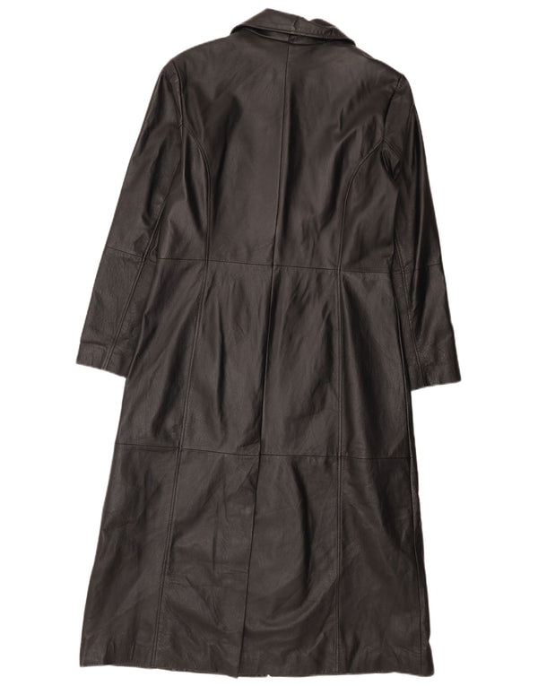 Casaco de couro feminino vintage EU 40 médio preto