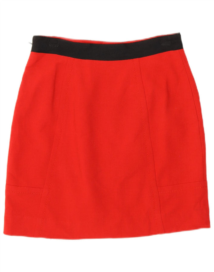 Damska spódniczka mini Coast UK 8 Small W26 Czerwony poliester z blokami kolorów