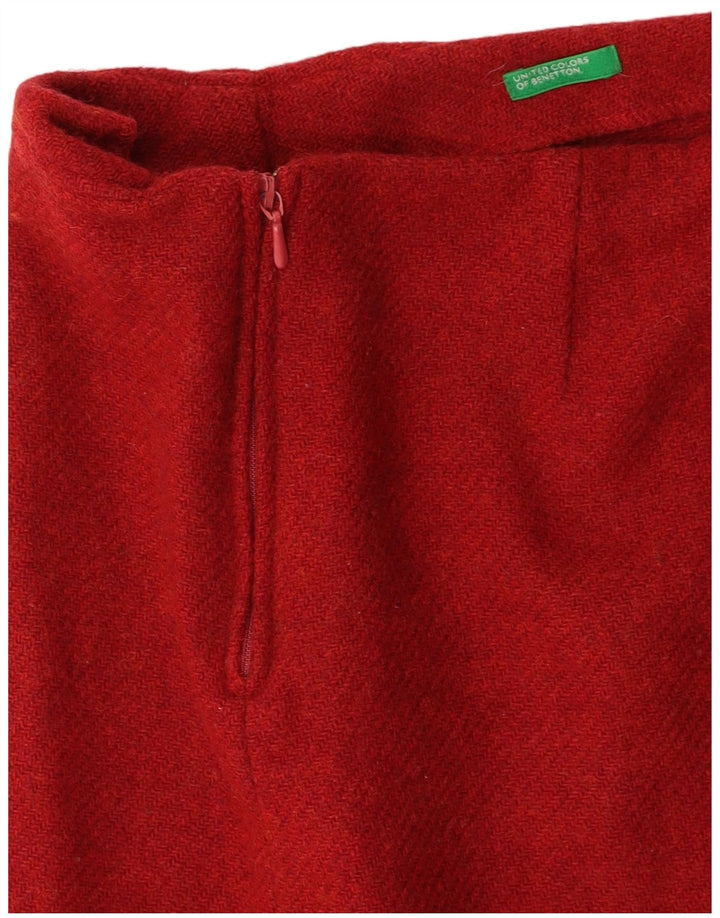 BENETTON Womens Mini Skirt W26 Small Burgundy