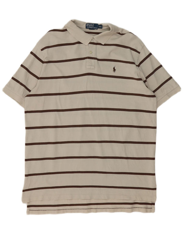 Πόλο Ralph Lauren Ανδρικό πουκάμισο 2XL Μπεζ ριγέ βαμβακερό