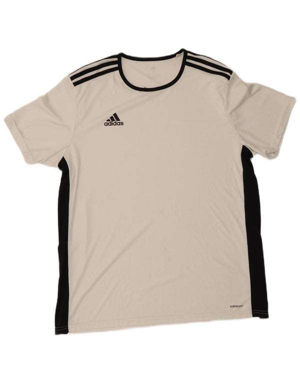 Adidas Herre Aeroready T-Shirt Top XL Hvid Colourblock Polyester
