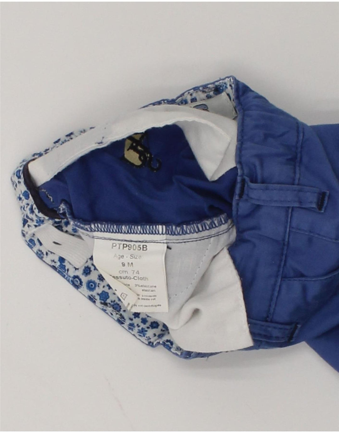 CESARE PACIOTTI Baby Boys Straight Chino Trousers 6-9 Months W18 L9 Blue | Vintage Cesare Paciotti | Thrift | Second-Hand Cesare Paciotti | Used Clothing | Messina Hembry 