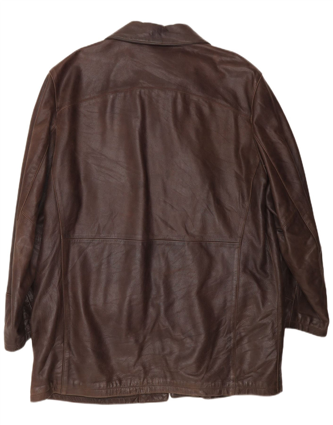 Stewart Mens Leather Coat UK 44 2XL Brown Leather