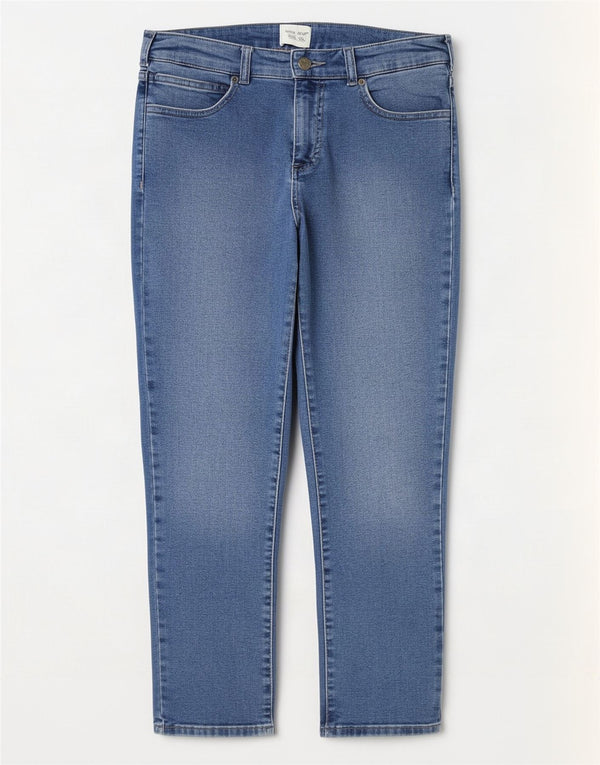 White Stuff Damen Crop Straight Jeans UK 10 Small W28 L24 Blaue Baumwolle