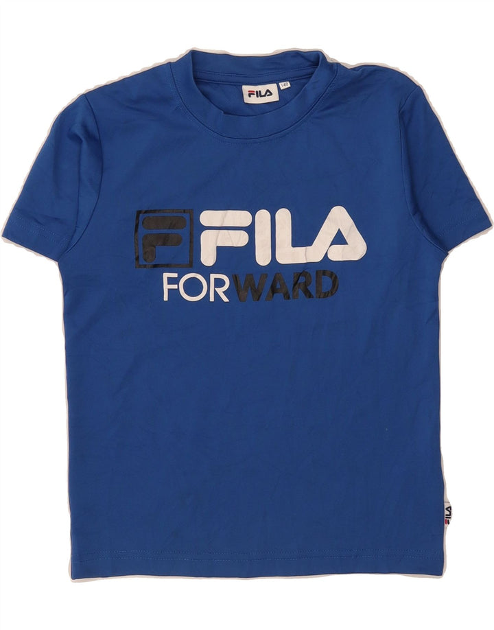 FILA Boys Graphic T-Shirt Top 9-10 Years Blue Vintage Fila and Second-Hand Fila from Messina Hembry 