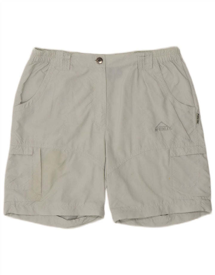 MC KINLEY Womens Cargo Shorts UK 16 Large W34  Grey Polyamide