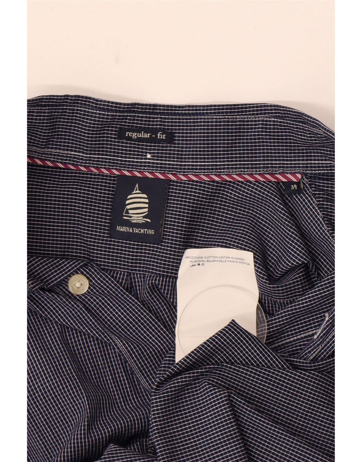 Marina Yachting Herre Regular Fit skjorte str. 39 Medium Navy Blue Check