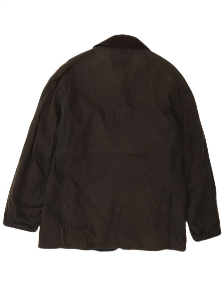 Barbour Mens Waxed Cotton Jacket UK 38 Medium Grey Cotton Classic