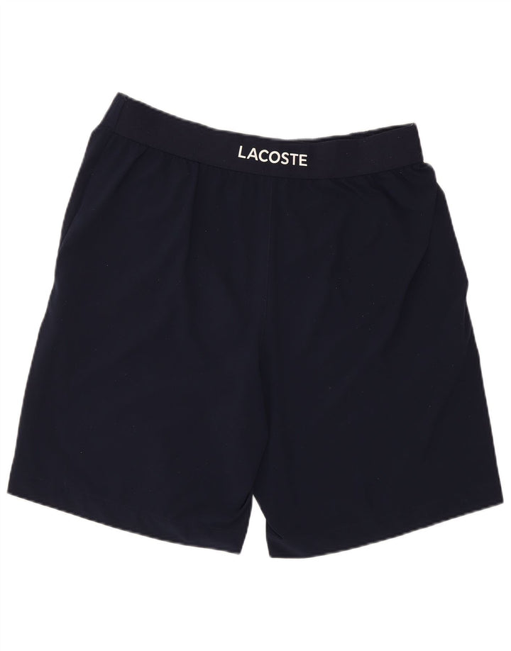 Lacoste Herre grafiske sportsshorts størrelse 4 Medium marineblå polyester