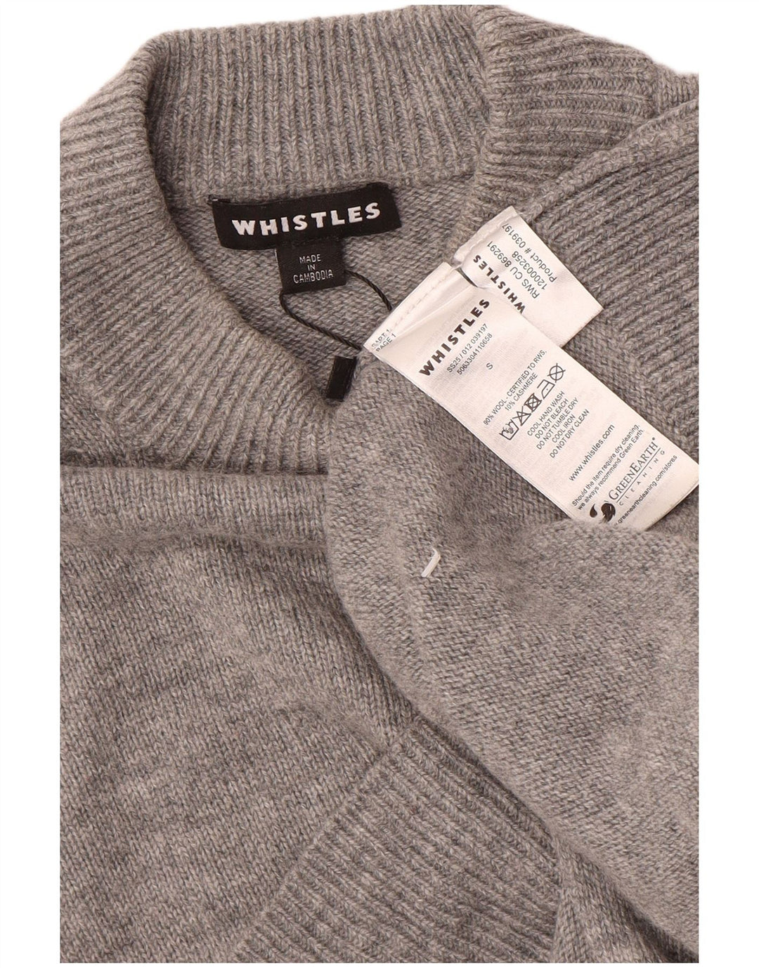 Whistles Womens Oversized Turtle Neck Jumper Sweater UK 10 Small Grey Wool