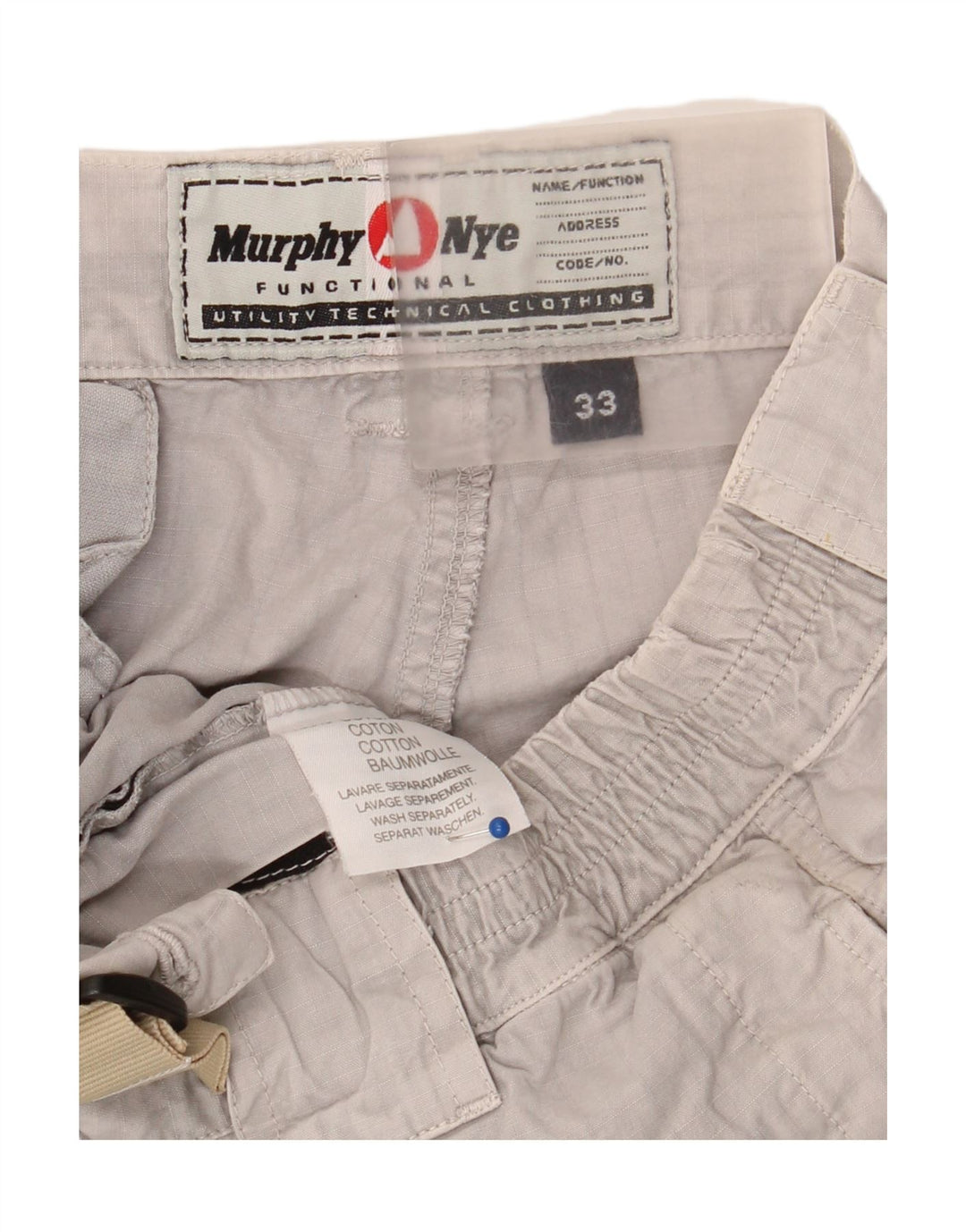 Murphy & Nye Mens Joggers Cargo Trousers W33 L32 Grey Cotton