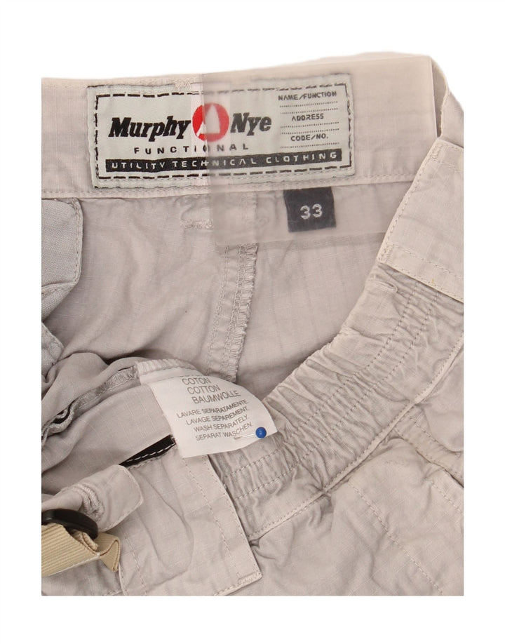 Murphy & Nye Mens Joggers Cargo Trousers W33 L32 Grey Cotton