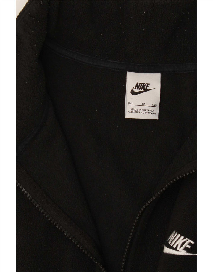 Nike Mens Zip Neck Fleece Jumper 2XL Black