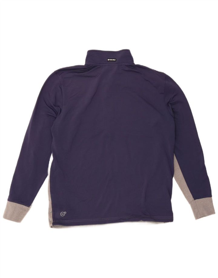 Top de chándal con cuello y cremallera para hombre, talla mediana