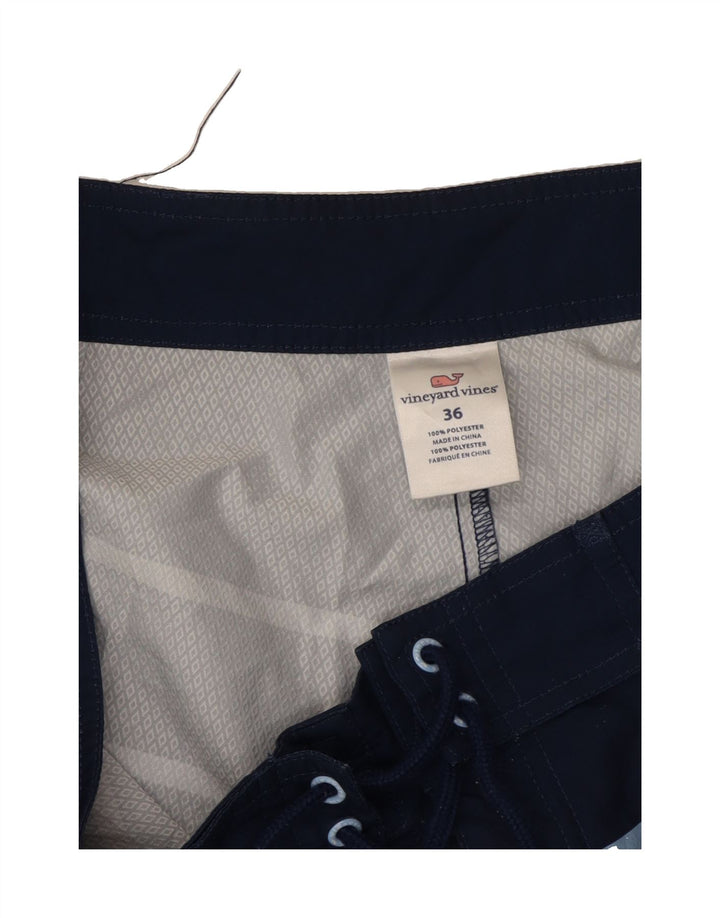 VINEYARD VINES Mens Swimming Shorts Large  Navy Blue Striped Polyester Vintage Vineyard Vines and Second-Hand Vineyard Vines from Messina Hembry 