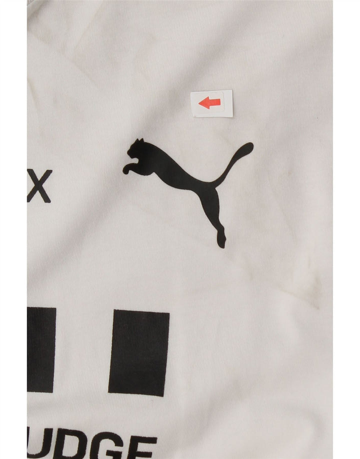 T-shirt grafica da uomo Puma Top in cotone bianco medio