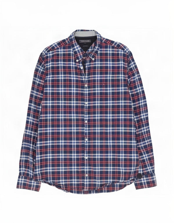 Tommy Hilfiger Ανδρικό πουκάμισο New York Fit XL Navy Blue καρό βαμβακερό