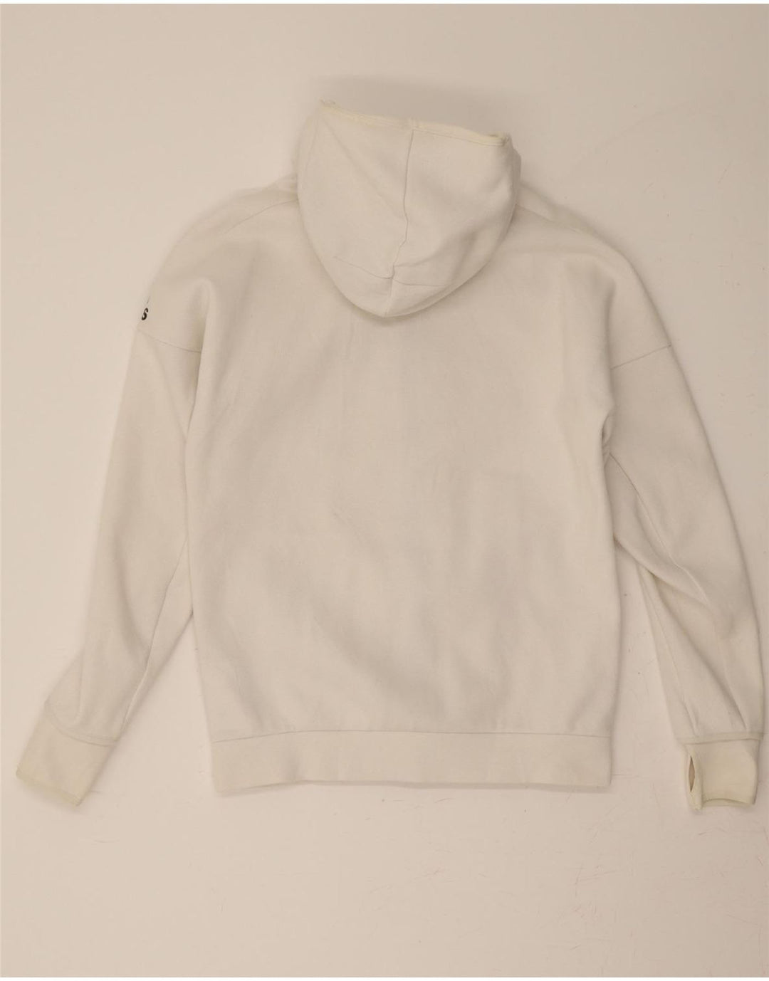 ADIDAS Mens Zip Hoodie Sweater Medium White Cotton