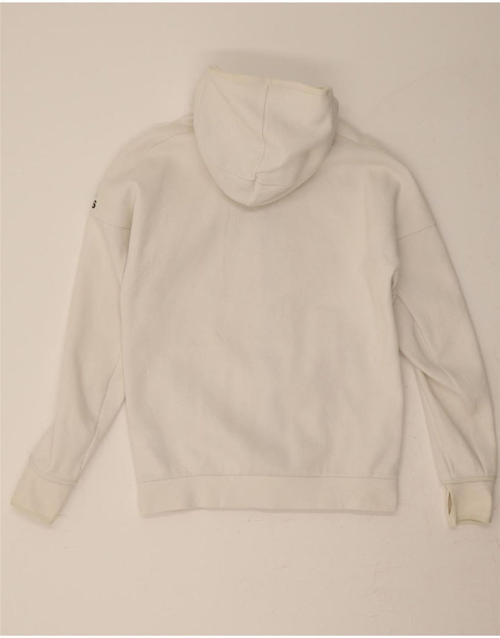 ADIDAS Mens Zip Hoodie Sweater Medium White Cotton