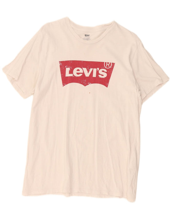 T-shirt grafica da donna Levi's Top UK 18 XL cotone bianco