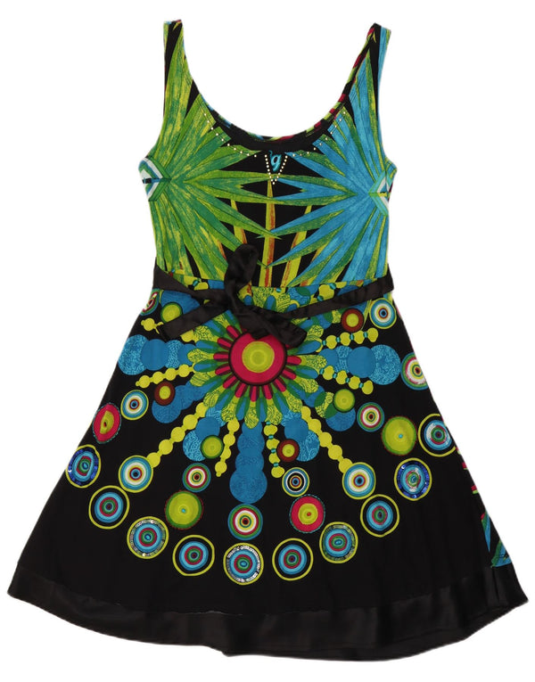 Desigual Womens Graphic Sundress UK 14 Large Multicoloured Geometric Cotton