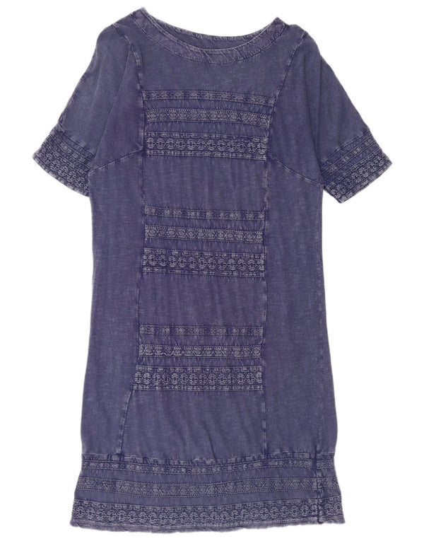 White Stuff Womens Shift Dress UK 12 Medium Navy Blue Cotton